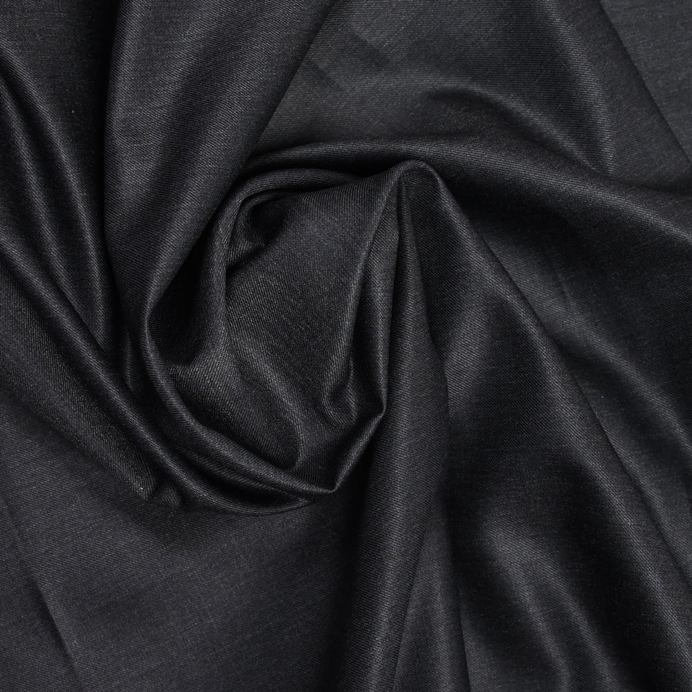 Tissu tailleur laine mélangée fantaisie gris foncé chiné - Image 2