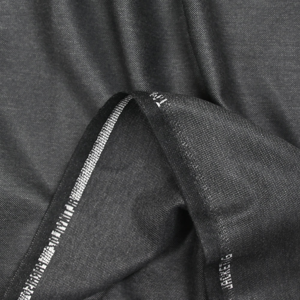 Tissu tailleur laine mélangée fantaisie gris minéral - Image 3