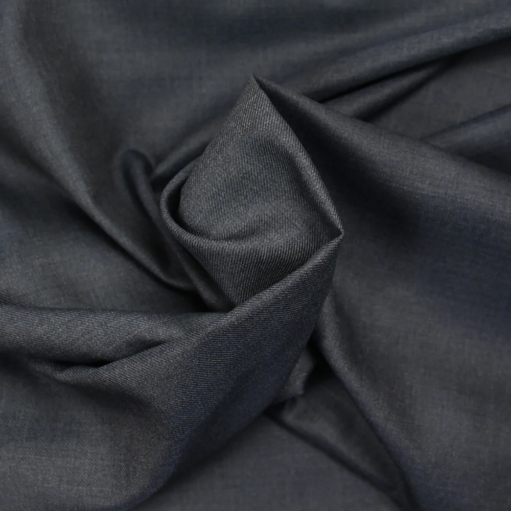 Tissu tailleur laine mélangée sergé gris foncé - Image 2