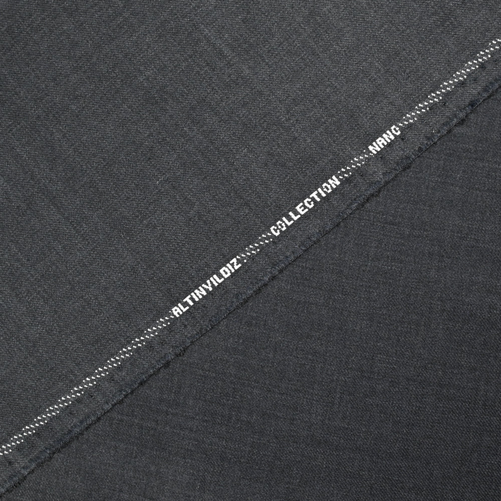Tissu tailleur laine mélangée sergé gris foncé - Image 3