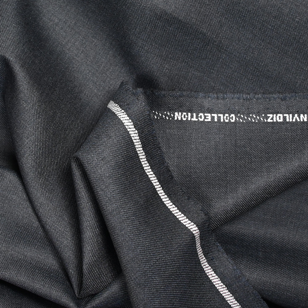 Tissu tailleur laine mélangée sergé gris foncé - Image 4