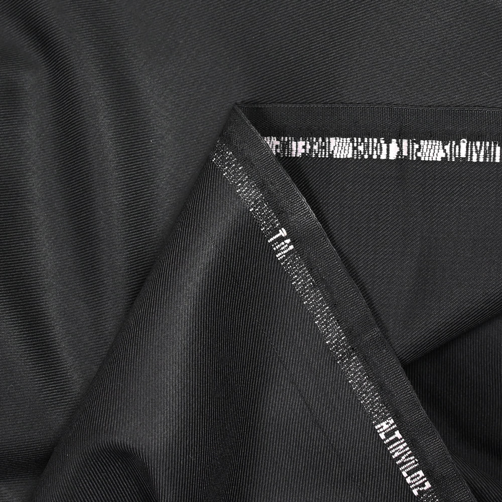 Tissu tailleur laine mélangée sergé noir - Image 3