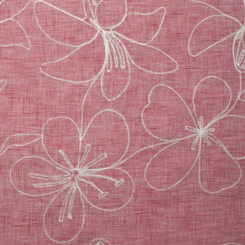 Toile brodée Ariel rose chiné