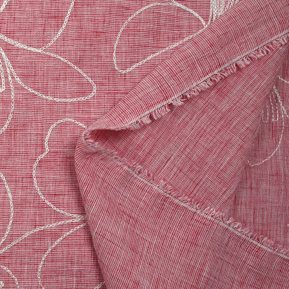 Toile brodée Ariel rose chiné - Image 6