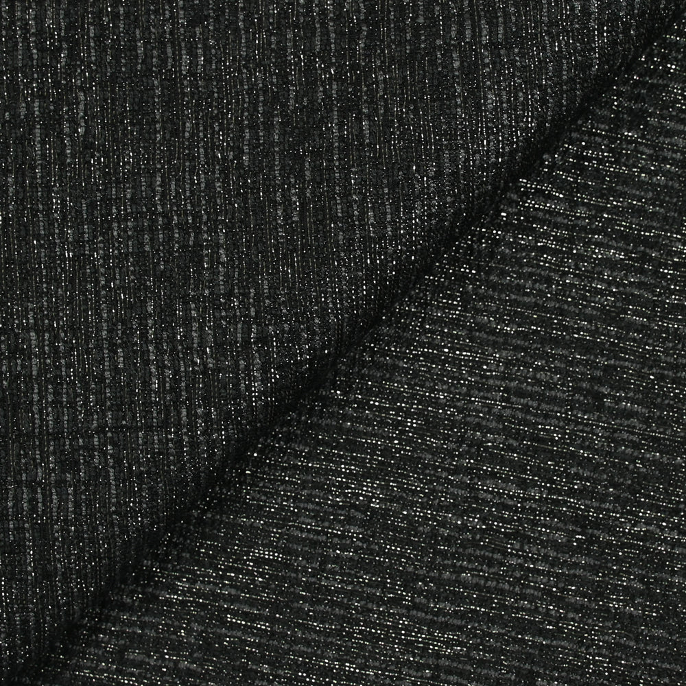 Tweed polycoton lurex noir et gris