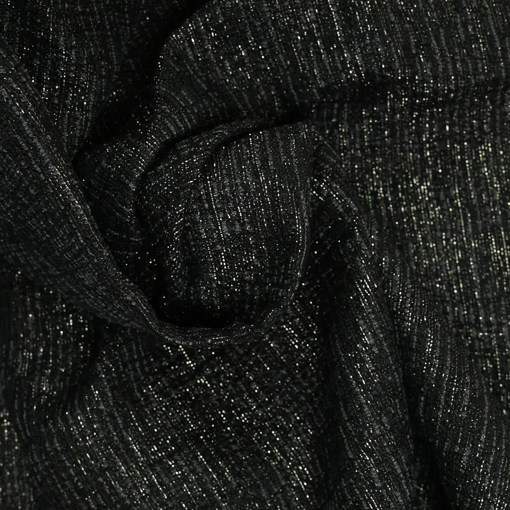 Tweed polycoton lurex noir et gris - Image 2