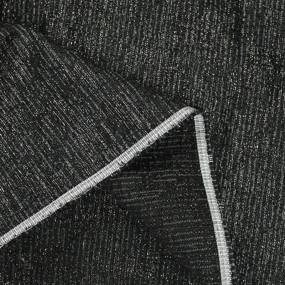 Tweed polycoton lurex noir et gris - Image 3