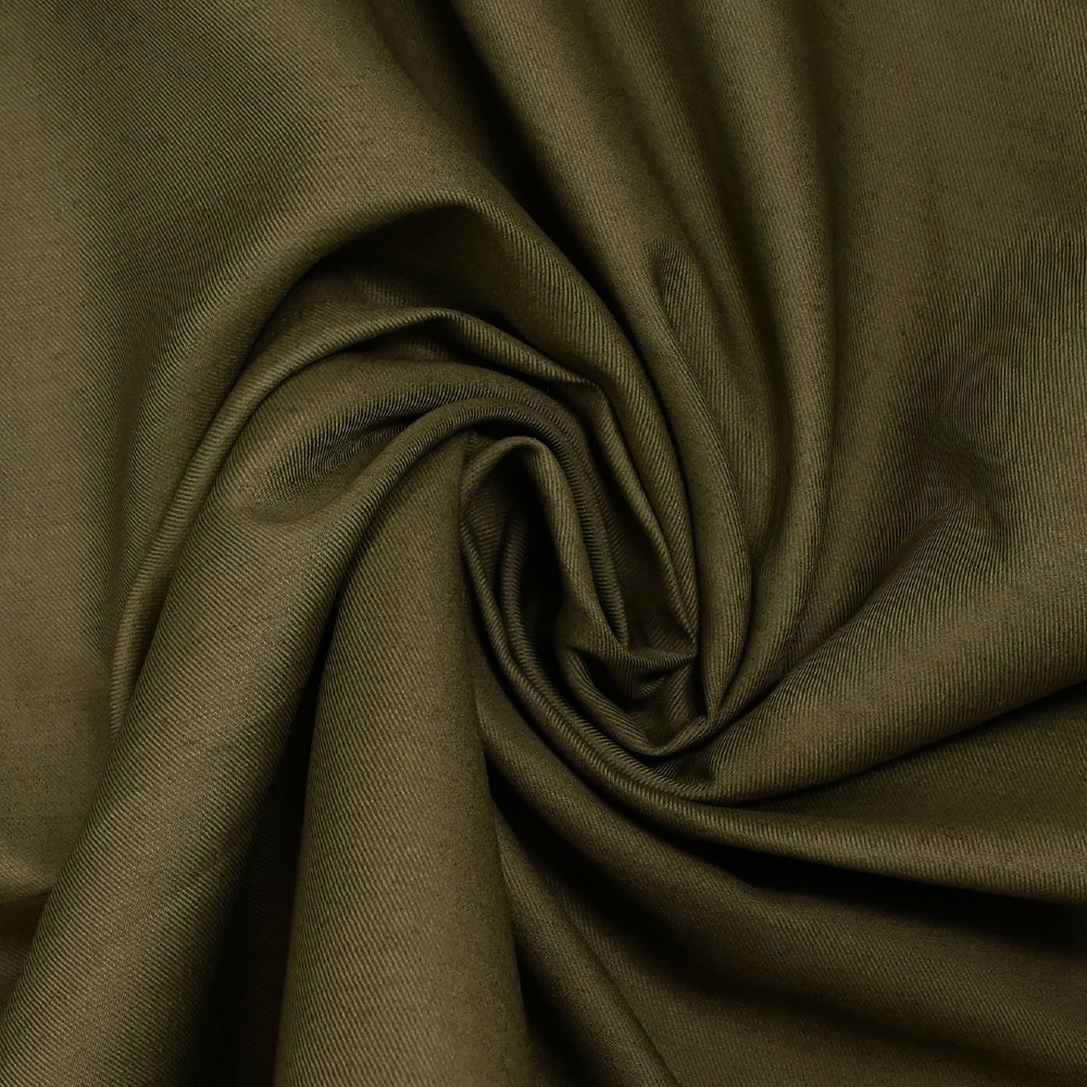 Twill de 100% laine vert kaki - Image 2