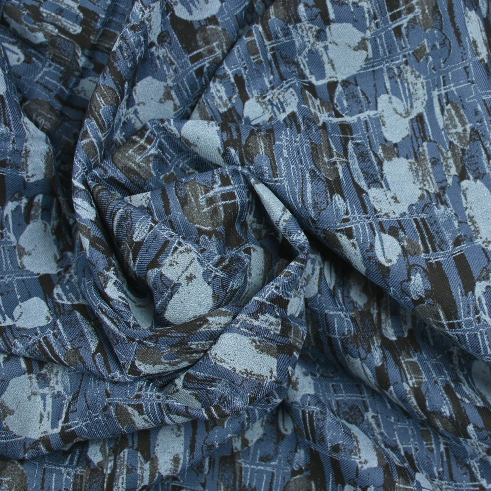 Twill de coton imprimé fantaisie bleu - Image 2