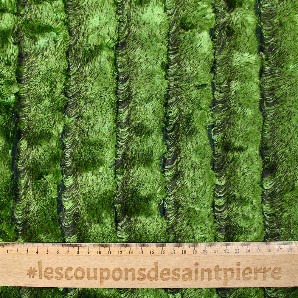 Velours de soie et viscose dévoré rayé vert - Image 3