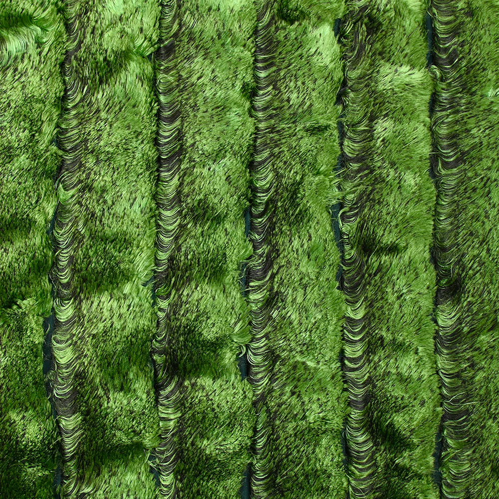 Velours de soie et viscose dévoré rayé vert - Image 4