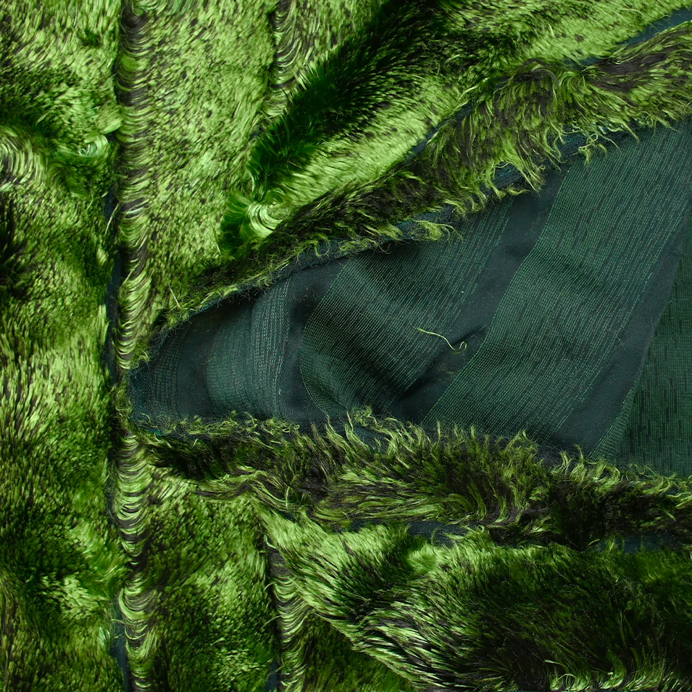 Velours de soie et viscose dévoré rayé vert - Image 6