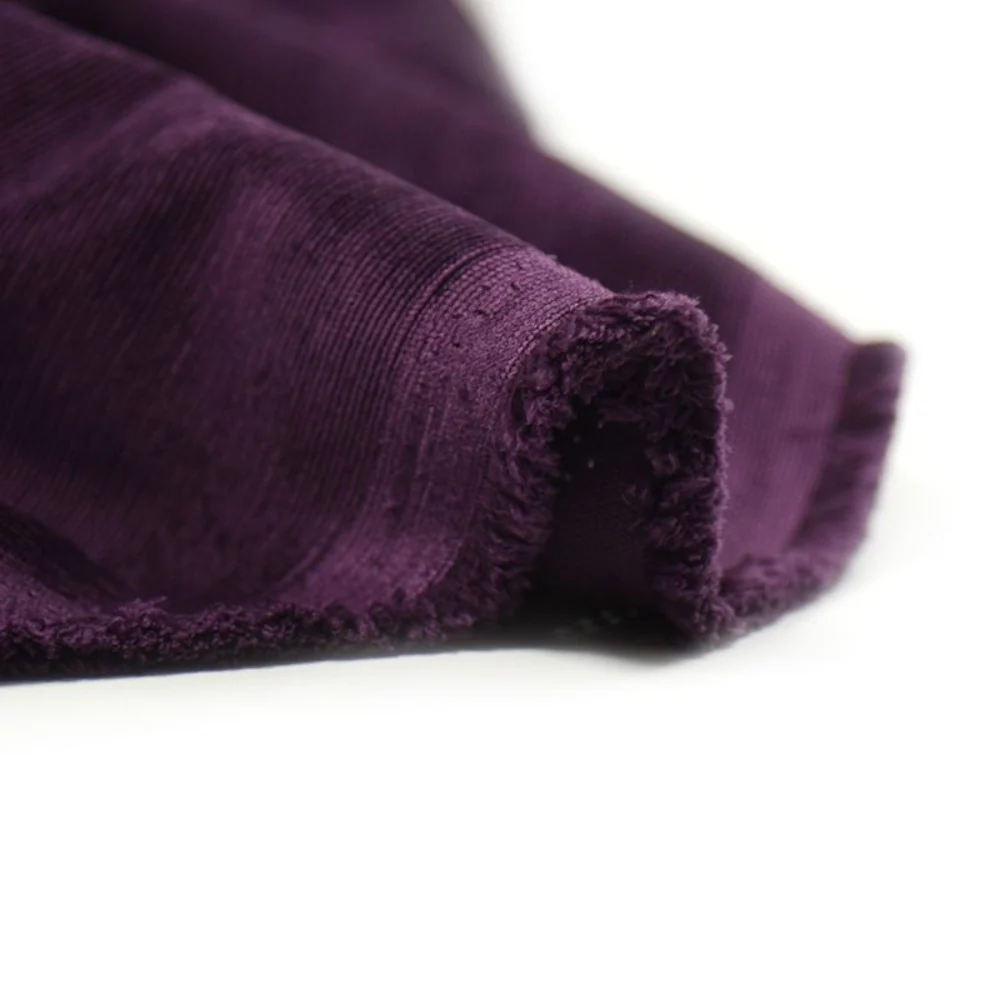 Velours polyester fines côtes aubergine - Image 4