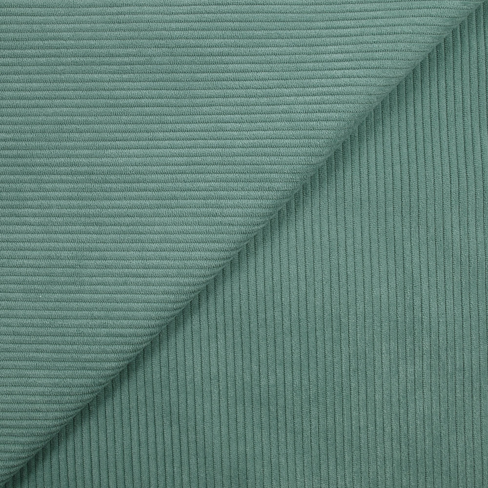Velours polyester côtelé jade