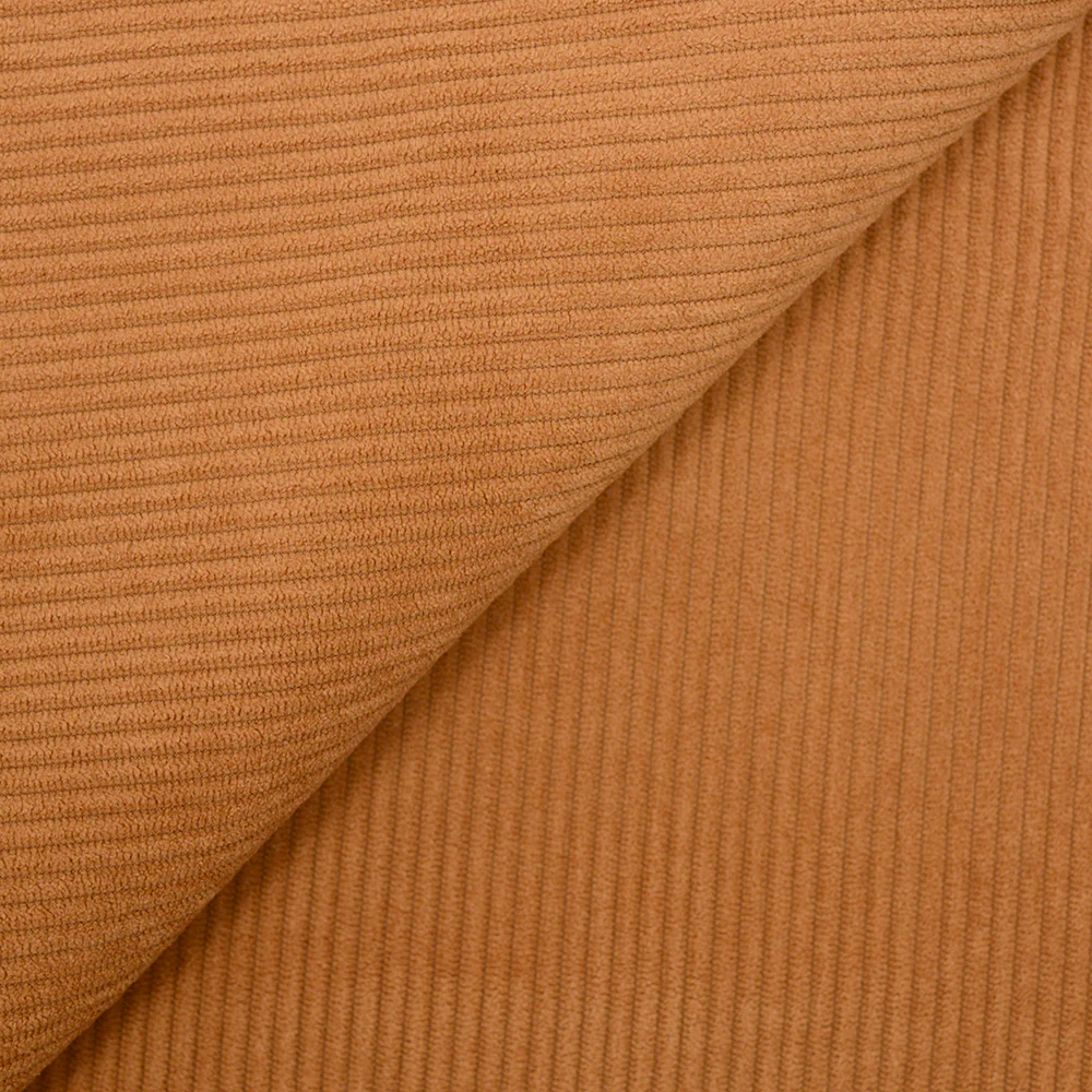 Velours polyester côtelé marron clair
