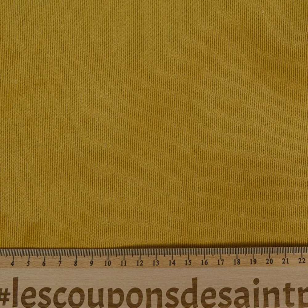 Velours polyester fines côtes moutarde - Image 4