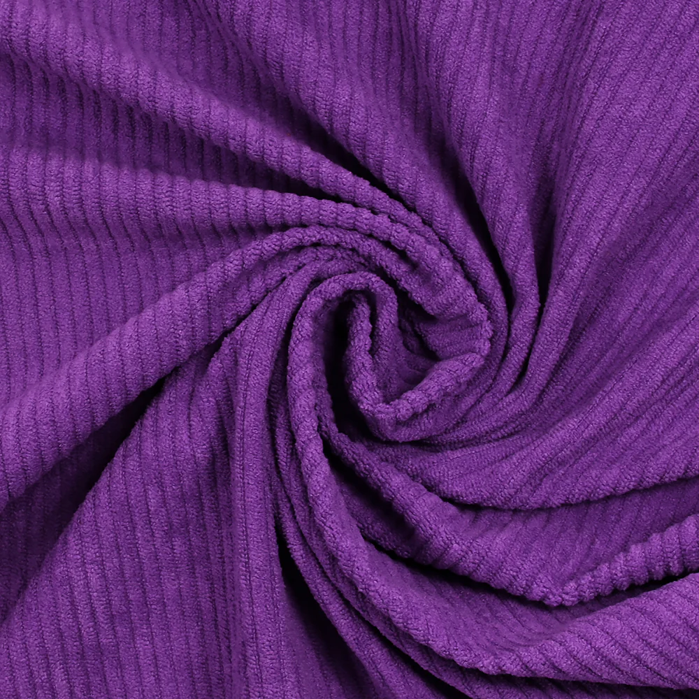 Velours polyester côtelé violet - Image 2