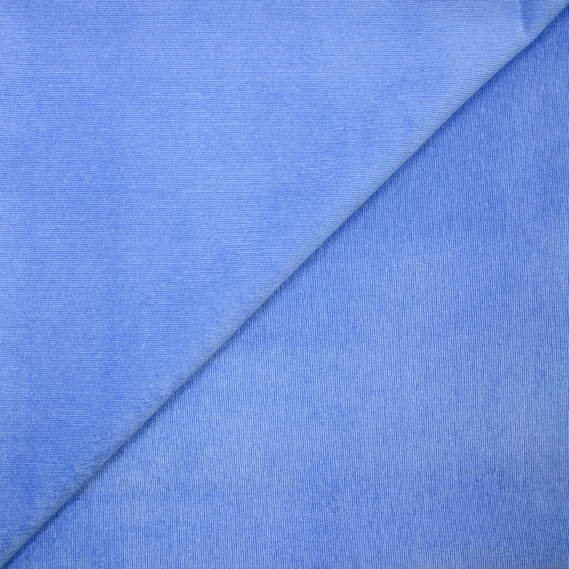Velours polyester fines côtes bleu lavande