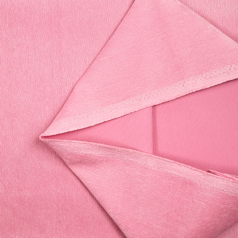 Velours polyester fines côtes rose - Image 4