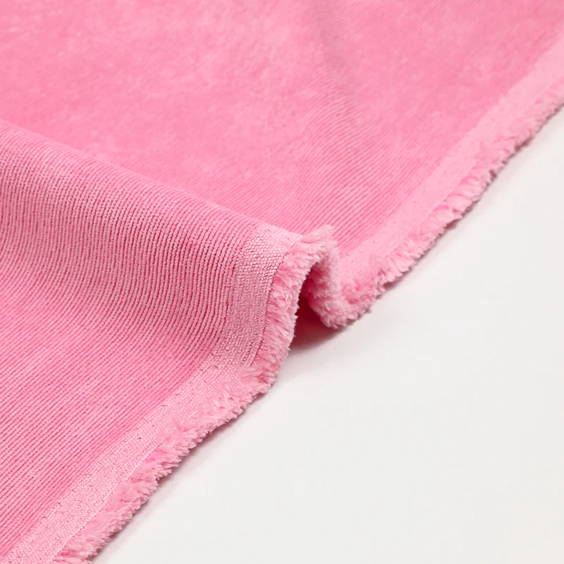 Velours polyester fines côtes rose - Image 5