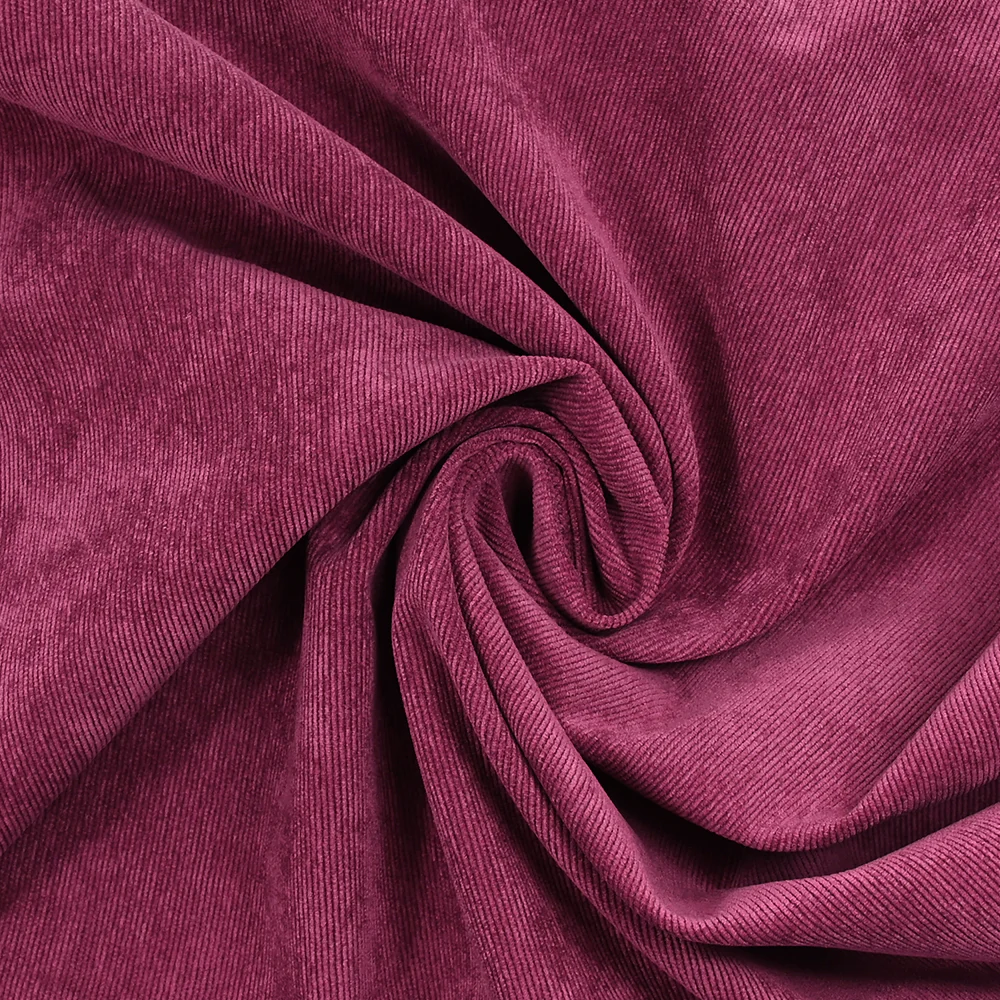 Velours polyester fines côtes magenta - Image 2