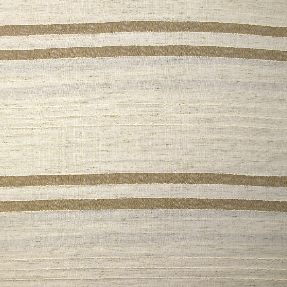 Viscose et coton rayé en relief taupe fond écru naturel - Image 4