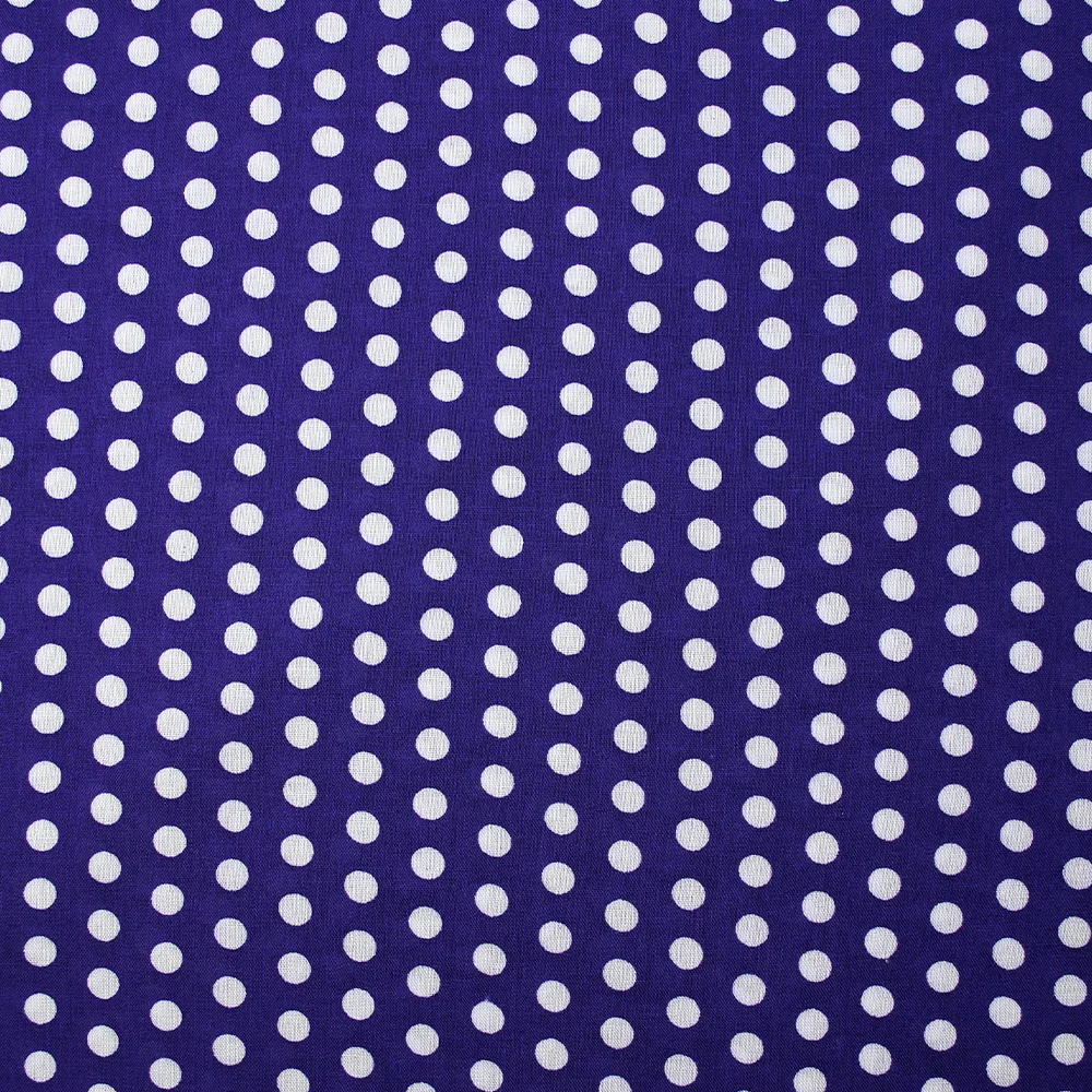 Viscose imprimée à pois 8mm blanc fond indigo - Image 4