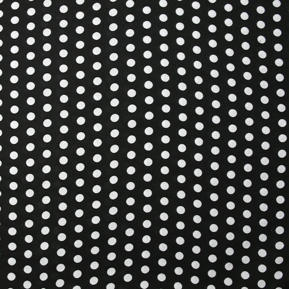 Viscose imprimée à pois 8mm blanc fond noir - Image 4