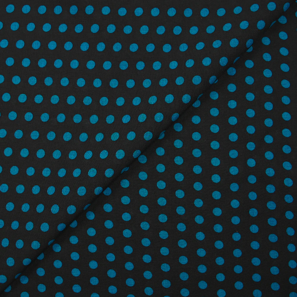 Viscose imprimée à pois 8mm canard fond noir