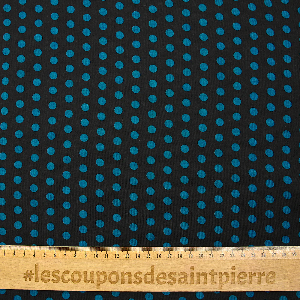 Viscose imprimée à pois 8mm canard fond noir - Image 3