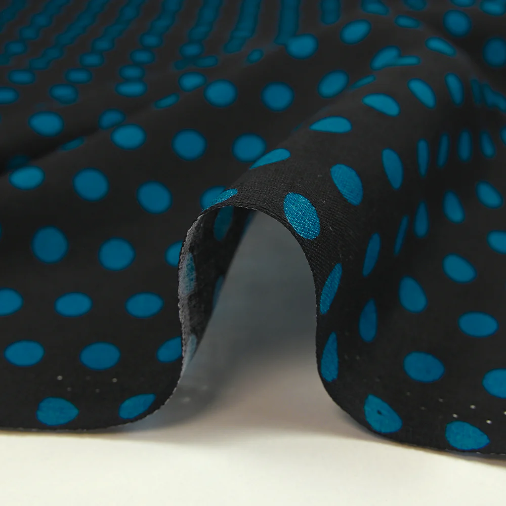 Viscose imprimée à pois 8mm canard fond noir - Image 6