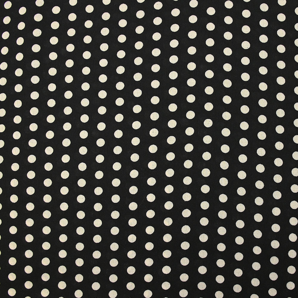 Viscose imprimée à pois 8mm écru fond noir - Image 4
