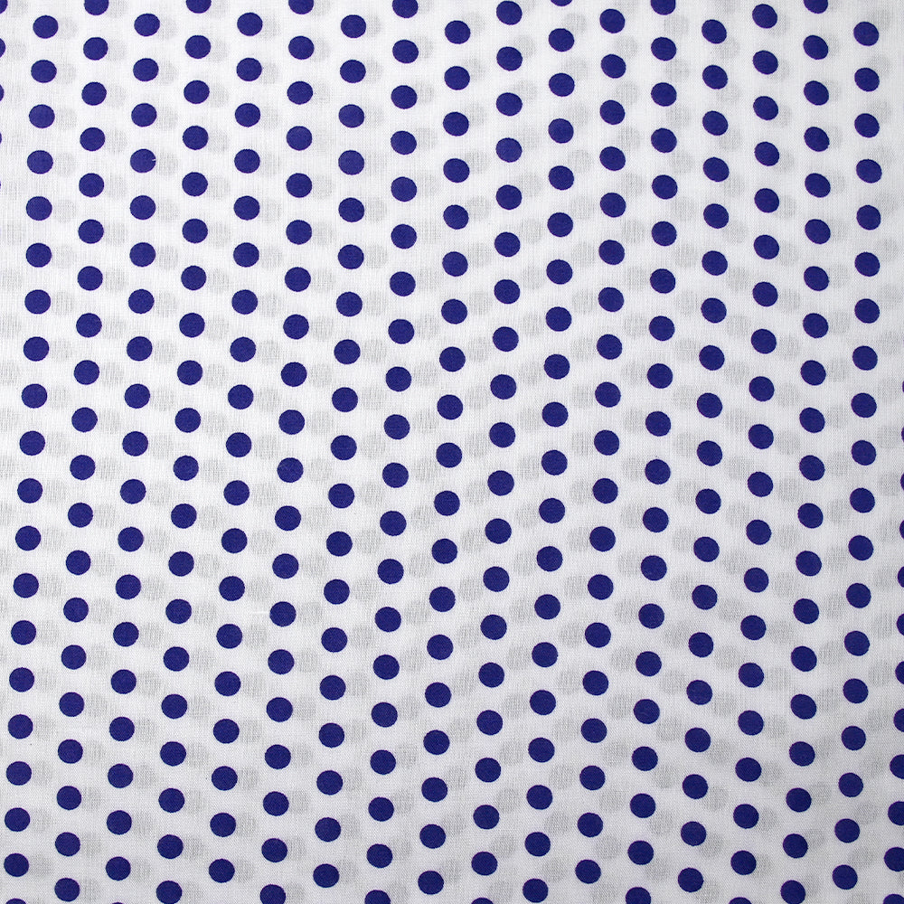Viscose imprimée à pois 8mm indigo fond blanc - Image 4