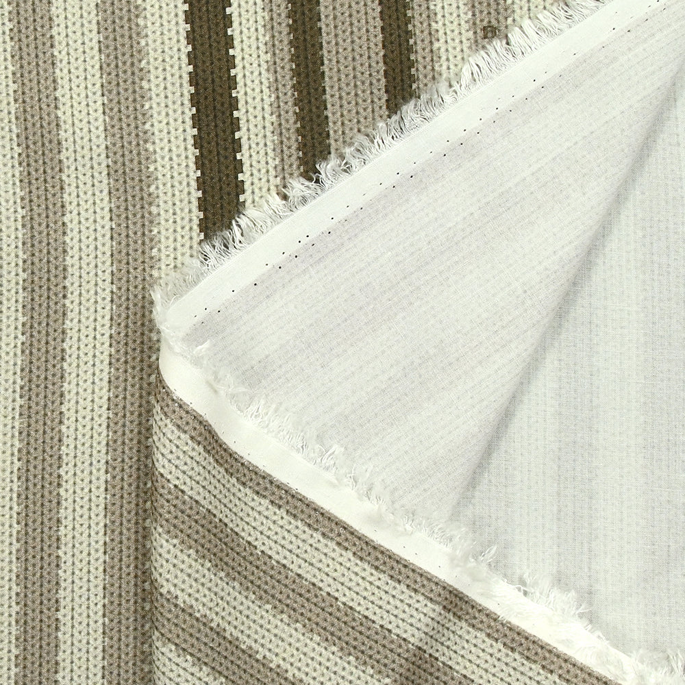 Viscose imprimée rayures tressées tons taupe - Image 5