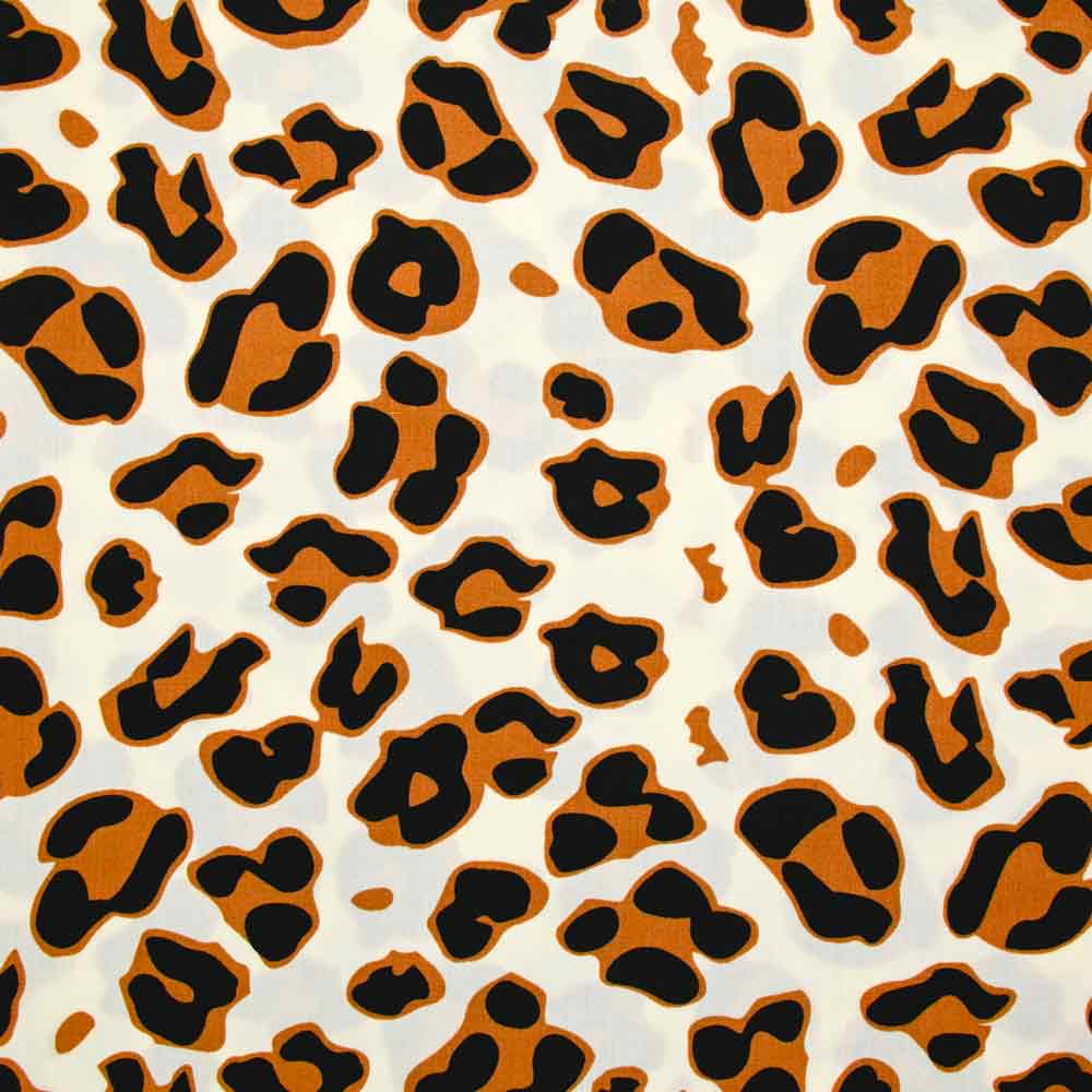Viscose imprimée savane camel et noir fond écru - Image 4