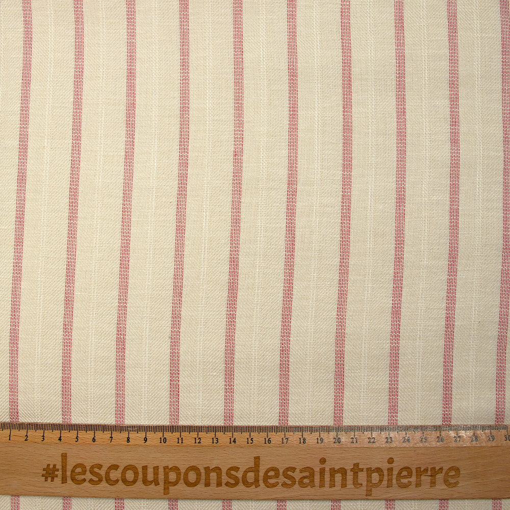 Viscose tissée-teinte rayée tomette fond écru - Image 3