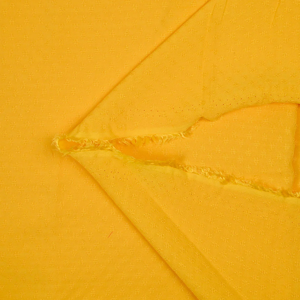 Voile de viscose jacquard satiné jaune - Image 3