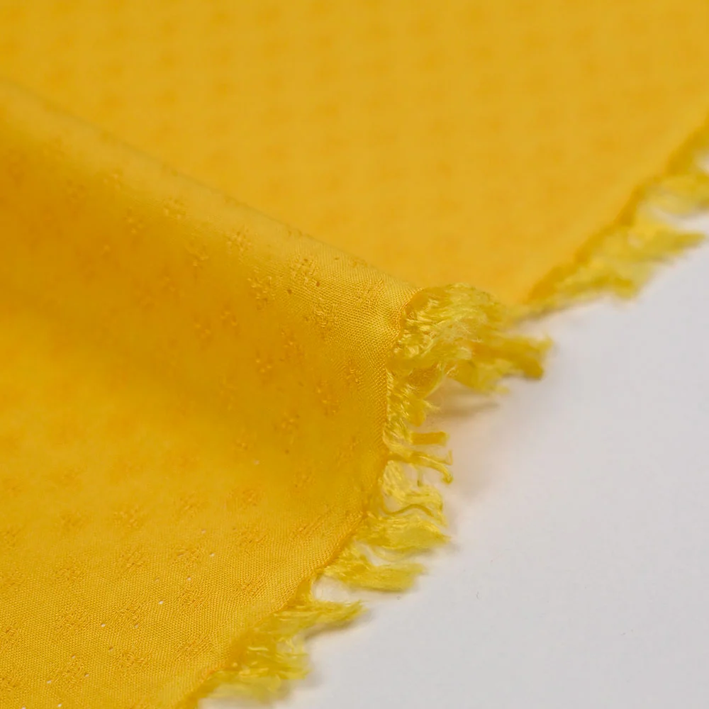 Voile de viscose jacquard satiné jaune - Image 4